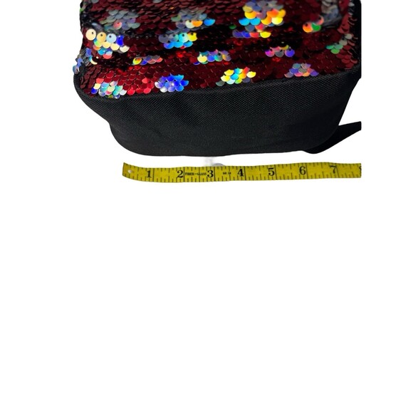 Disney Parks Minnie Mouse Reversible Sequined Mini Backpack RED/BLACK Silver Dot main image 10